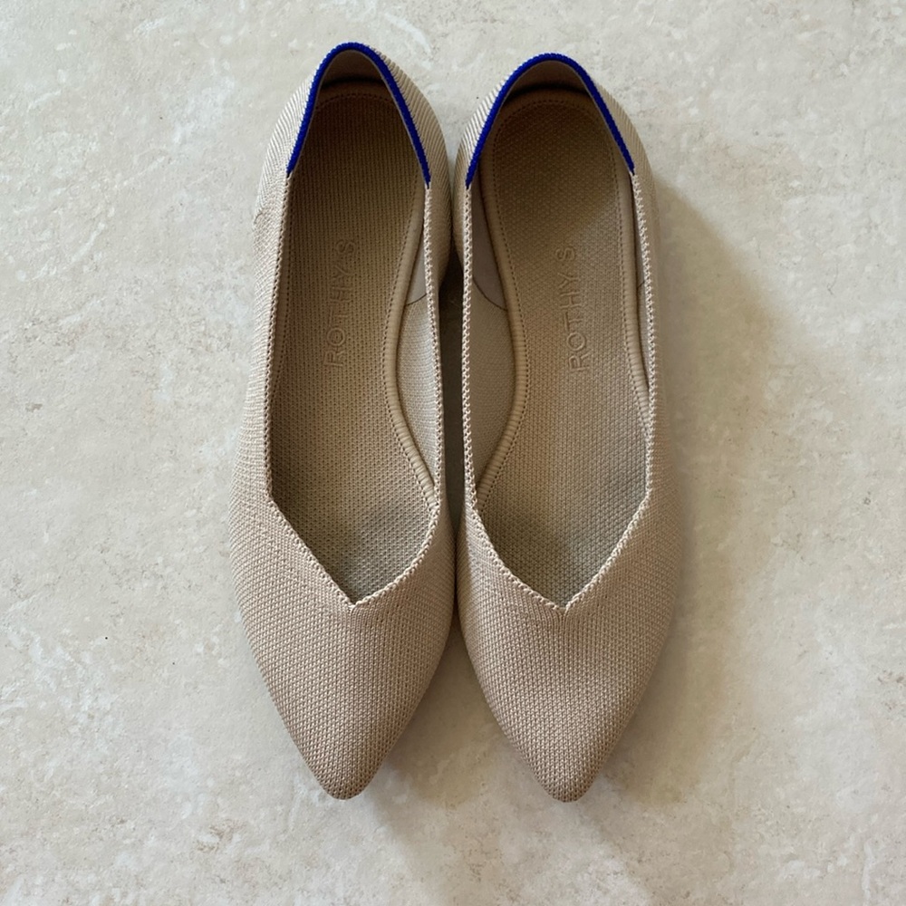 Rothy's Tan pointed toe flats